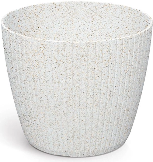 Kvetináč Lamia Eco Wood 13,8 cm biely