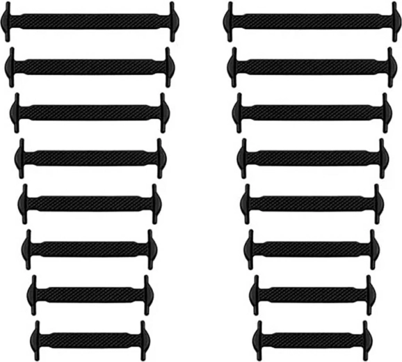 Silikónové šnúrky bez viazania čierne