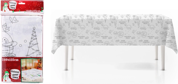 Vianočný obrus na vyfarbovanie 240 × 135 cm polyester