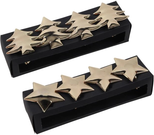 Ozdobné krúžky na obrúsky – ružový stromček a hviezda, sada 4 ks