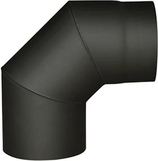 Dymové koleno 130 mm, 90° – oceľ 1,5 mm, čierne