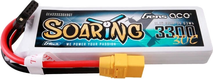 Gens ace G-Tech Soaring 3300mAh 11,1V 30C 3S1P LiPo batériový pack s konektorom XT90