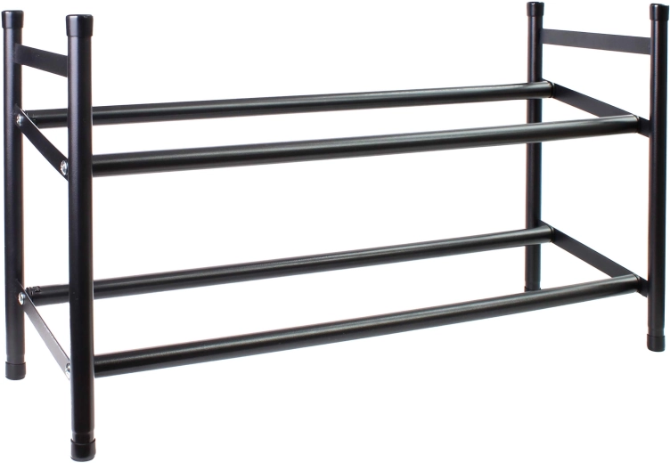 Nastaviteľný čierny dvojposchodový železný botník