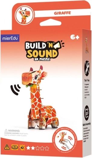 Puzzle 3D MierEdu postav a počúvaj – žirafa