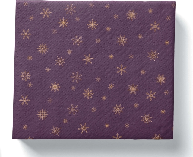 Vianočné papierové servítky tmavofialové 3-vrstvové 33 × 33 cm