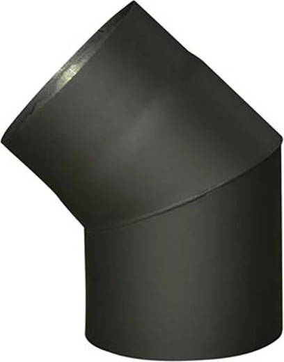 Dymové koleno 180 mm 45° čierne, hrúbka 1,5 mm