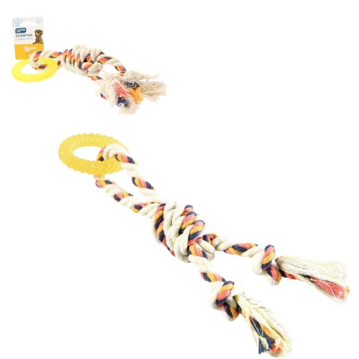 Odolná psia hračka – šnúra s krúžkom 38 cm