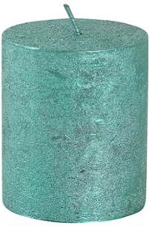 Rustikálna sviečka valec 6 × 7 cm zelená Provence