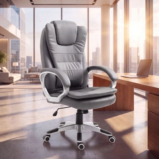 Ergonomická kancelárska stolička s vysokým operadlom sivá