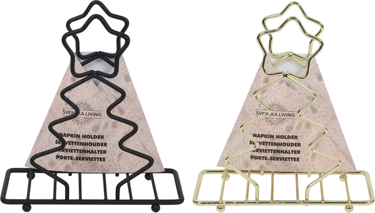Držiak na servítky Vianočný stromček zlatá/čierna