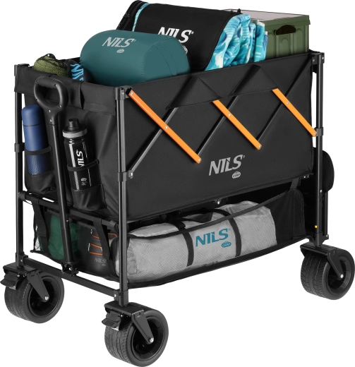 Kempingový vozík NILS Camp NC2607 XXL 160 l čierno-oranžový