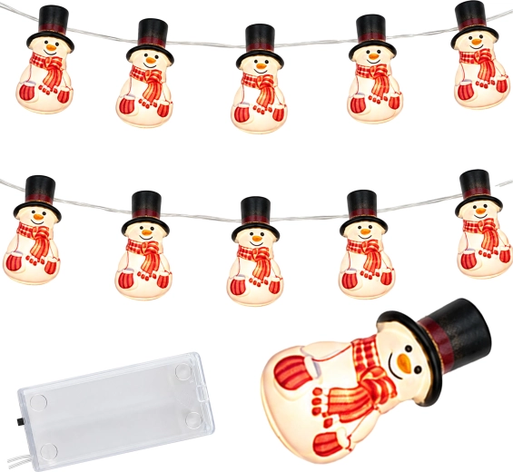 Vianočná LED girlanda so snehuliakmi 110 cm - 1 kus