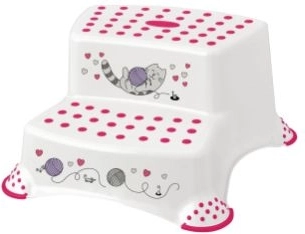 Detský dvojschodík s protišmykom CAT, biely 40,5 × 37 × 21 cm