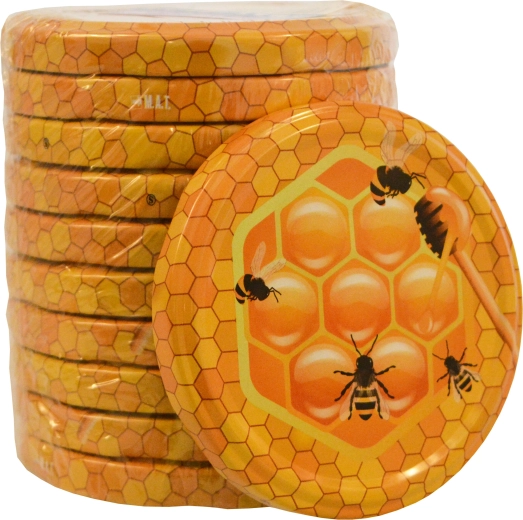 Zaváracie viečka TWIST 82 s dekorom med – 10 ks