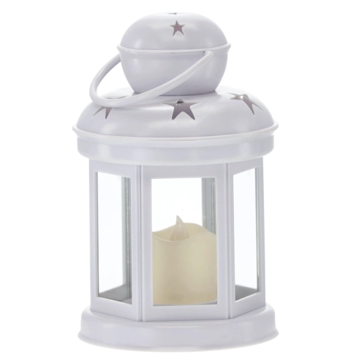 Dekoratívny LED lampáš s hviezdnymi výrezmi 10 × 10 × 19 cm