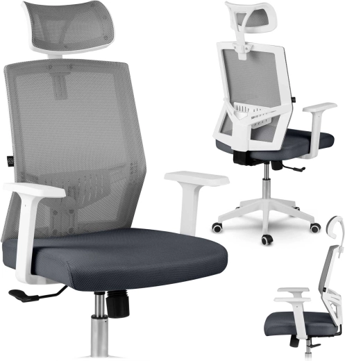 Ergonomická kancelárska stolička z mikrosiete Sofotel Rotar, tmavosivá