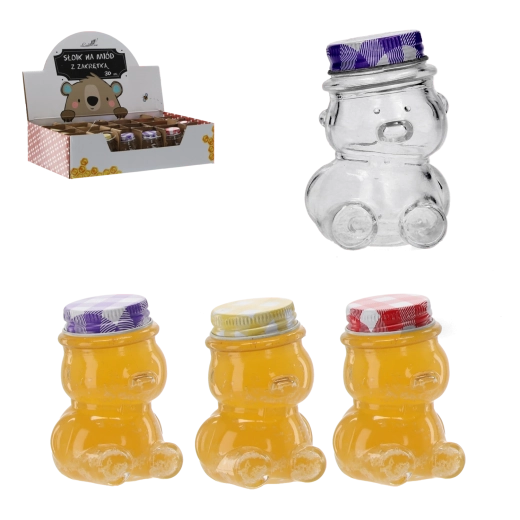 Sklenený medvedík so skrutkovacím viečkom 30 ml