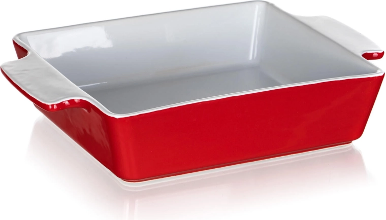 Keramická zapekacia forma obdĺžniková 39 × 22 cm Culinaria červená/biela