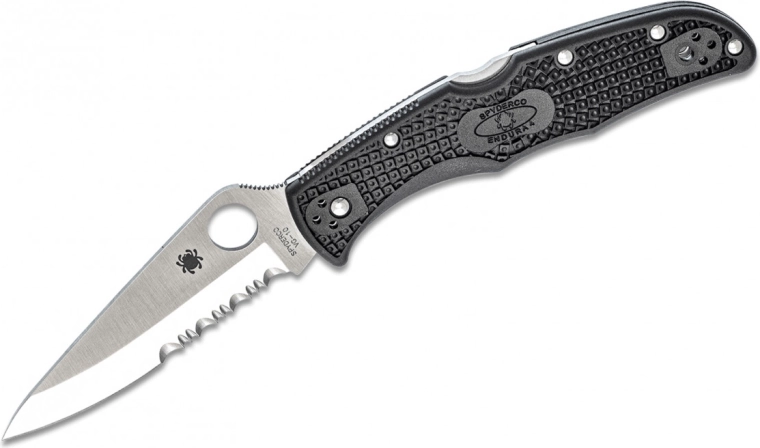 Spyderco Endura 4 Lightweight vreckový nôž 9,5 cm, satén, čierny, FRN