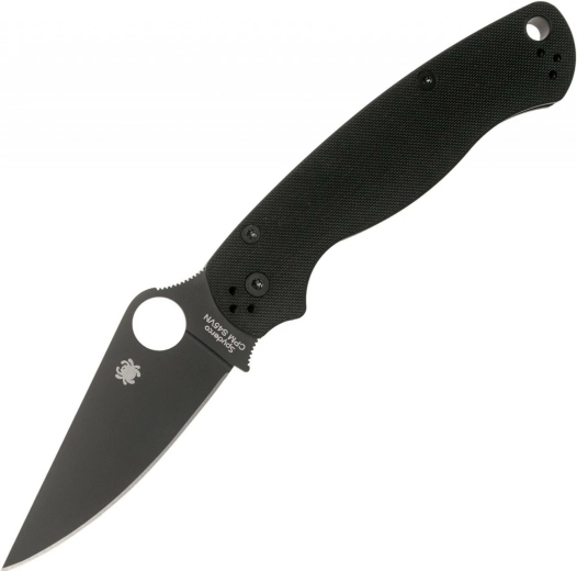 Spyderco Para Military 2 vreckový nôž 8,7 cm DLC, celočierny, G10