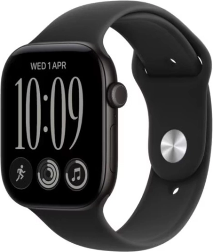 Apple Watch Series 12 GPS 42 mm s čiernym hliníkovým puzdrom a čiernym športovým remienkom S/M