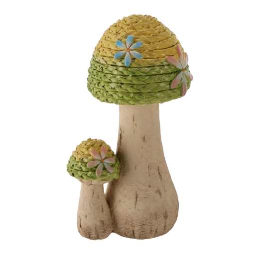 Záhradná dekorácia pletené huby – rustikálna figúrka do exteriéru