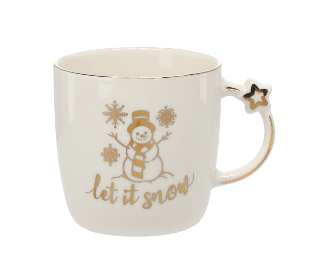 Porcelánový vianočný hrnček 360 ml s motívmi Let it Snow