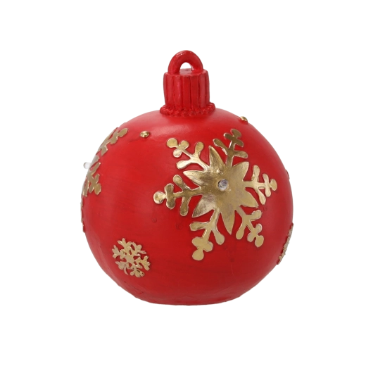 Vianočná červená guľa s LED osvetlením 16,5 cm