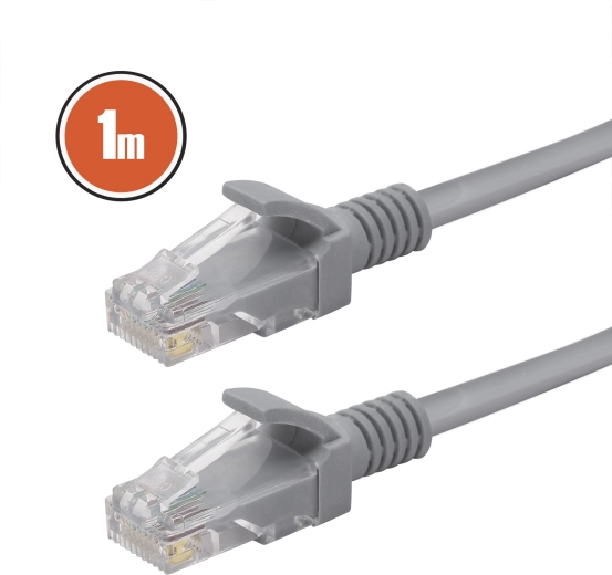 Sieťový UTP patch kábel CAT5e 1 m sivý