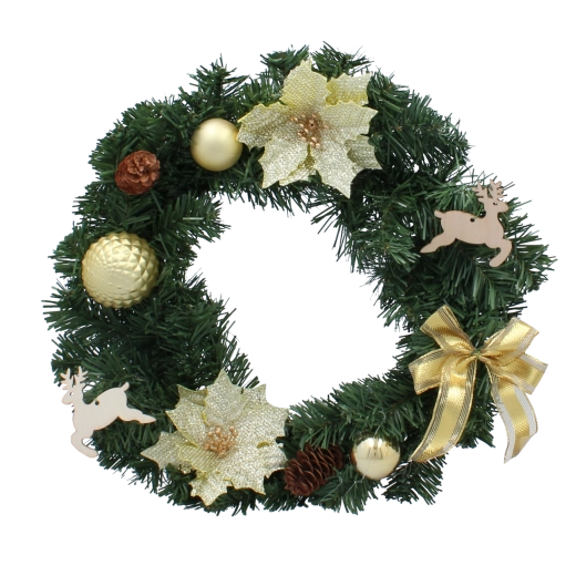 Zlatý vianočný veniec 40 cm