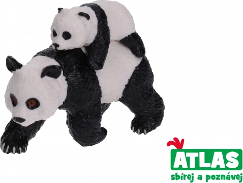 Figúrka panda s mláďaťom 8 cm