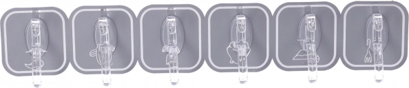 Samolepiace háčiky 6 kusov - sivé