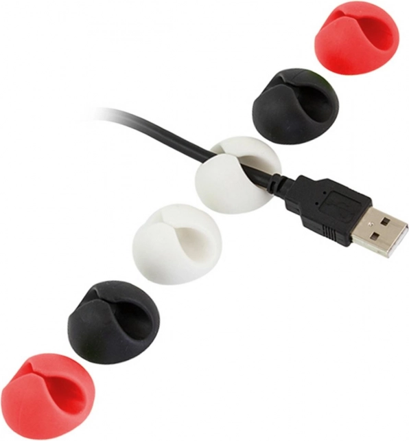 Samolepiace držiaky káblov – 6 ks