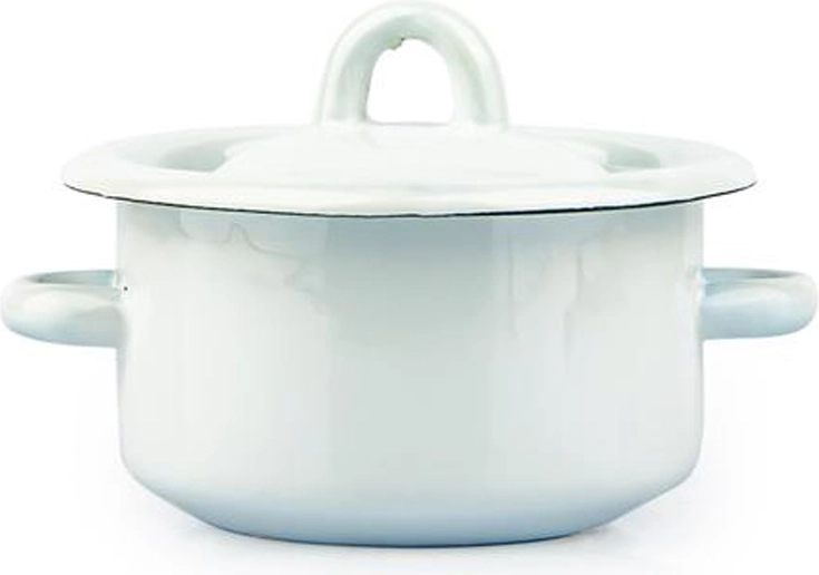 Smailtovaný hrniec s pokrievkou 0,4 l, biely