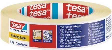 Krepová maskovacia páska 25 mm × 50 m žltá Tesa