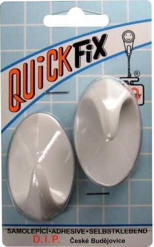 Samolepiace oválne háčiky biele (2 ks)