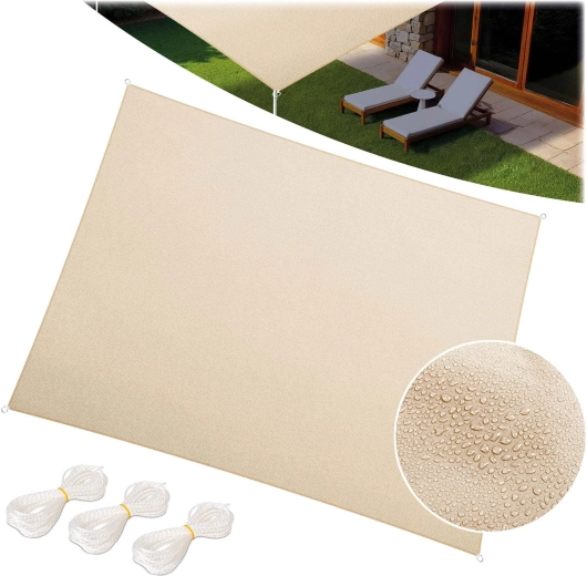 Obdĺžniková tieniaca plachta 3 × 4 m béžová