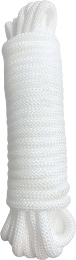 Pletené lano 10 m x 8 mm, biele, nosnosť 200 kg
