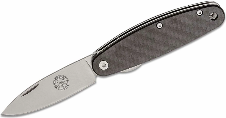 ESEE Churp Carbon vreckový nôž 6,8 cm, saténová čepeľ, karbón