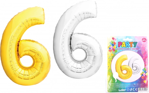 Nafukovací balónik v tvare čísla 6