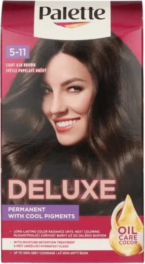 Palette Deluxe 5-11 svetlá popolavo hnedá farba na vlasy 50 ml