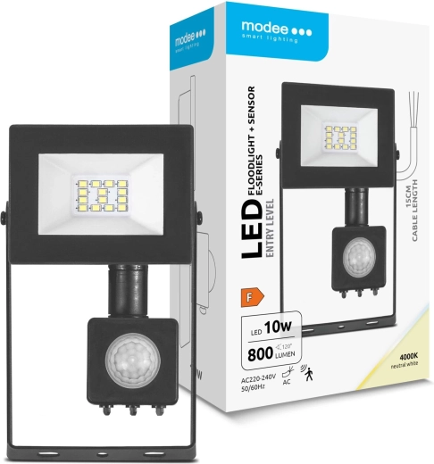 Modee LED reflektor E‑series so senzorom 10 W, 120°, 800 lm, neutrálna biela