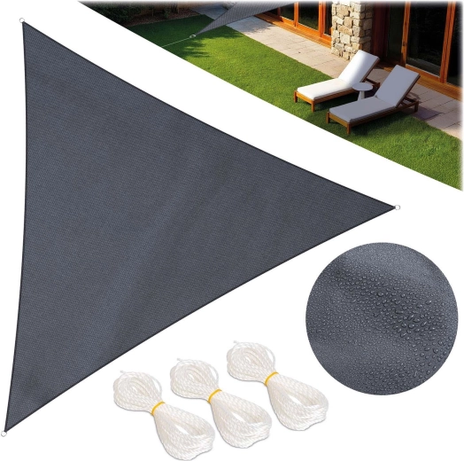 Trojuholníková tieniaca plachta 7 m², sivá