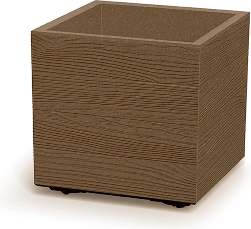 Kvetináč Madera Square Eco Wood 38,5 cm – štvorcový plastový kvetináč s imitáciou dreva