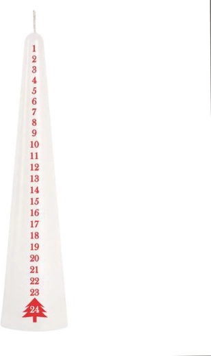 Kónická adventná sviečka biela 25 cm