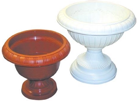 Stojan na kvetináč AMFORA 34 cm, hnedý plast, výška 31 cm