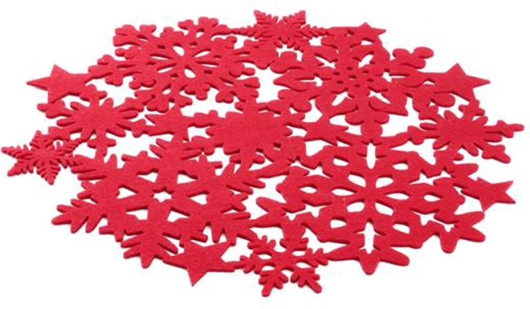 Plstené okrúhle prestieranie 38 cm červené