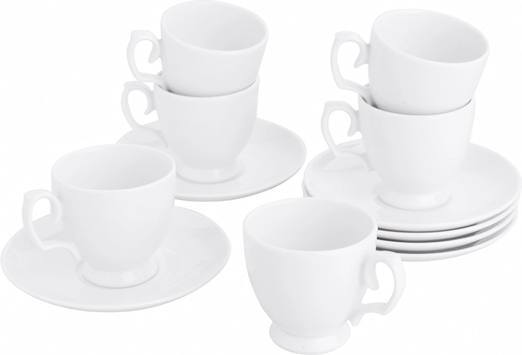 MariaPaula Klasyka biela porcelánová sada na espresso 12 ks (6 šálok a 6 podšálok)