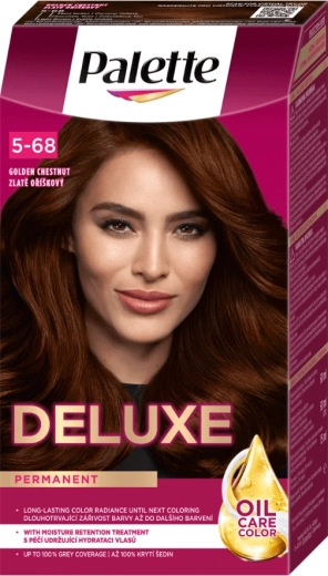 Palette Deluxe permanentná farba na vlasy 5-68 zlatý lieskovoorieškový 50 ml