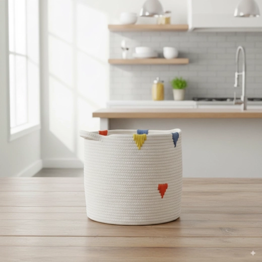 Textilný úložný kôš s farebným vzorom, 36 × 33 cm